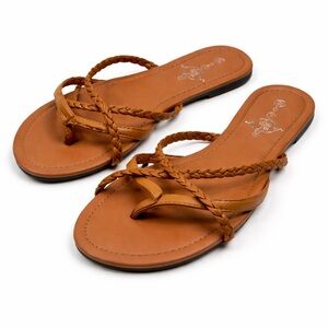Solemates Brown Braided Flip Flop Sandals Flip Flops Women’s Size 10/11 NWT